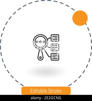 data classification vector icon editable stroke outline icons for web and mobile Stock Vector