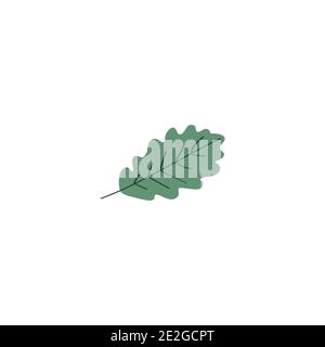 Oak leaf doodle icon. Vector colored flat hand drawn illustration Stock Vector