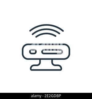 Motion outline vector icon. Thin line black motion icon, flat vector simple element illustration from editable augmented reality concept isolated on w Stock Vector
