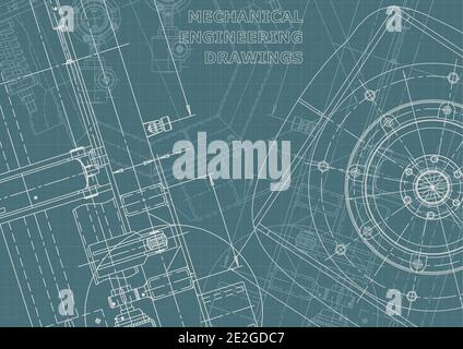 Cover. Vector engineering drawings. Mechanical instrument making. Technical abstract backgrounds. Corporate Identity Stock Vector