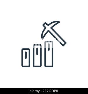 Data mining outline vector icon. Thin line black data mining icon, flat vector simple element illustration from editable artificial intellegence and f Stock Vector