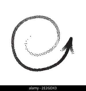 Handdrawn stipple arrow vector in sketch style isolated on white background. Arrows pencil vector illustration. Stock Vector