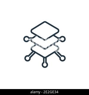 Layers outline vector icon. Thin line black layers icon, flat vector simple element illustration from editable big data concept isolated on white back Stock Vector