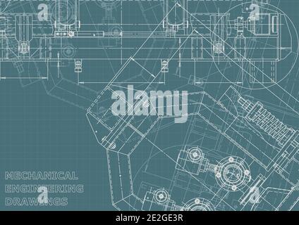 Corporate Identity. Computer aided design systems. Blueprint, scheme, plan, sketch. Technical illustration Stock Vector