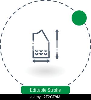 size vector icon editable stroke outline icons for web and mobile Stock Vector