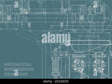 Technical abstract background. Vector drawing. Mechanical instrument making. Corporate Identity Stock Vector
