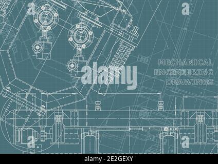 Mechanical instrument making. Technical illustration. Vector engineering Corporate Identity Stock Vector