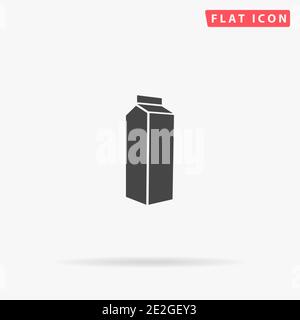 Milk Container, Tetra Pak flat vector icon. Hand drawn style design illustrations. Stock Vector