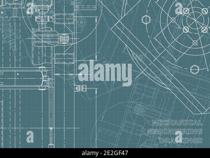 Vector engineering illustration. Corporate Identity. Computer aided design system Stock Vector
