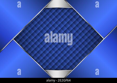 Elegant metallic background of blue with upholstery.Vector illustration.Eps10 Stock Vector
