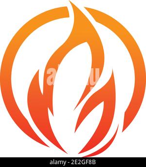 Fire with flame and flame Logo - Vector Stock Vector