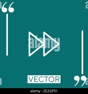 fast forward button Linear icon. Editable stroke line Stock Vector