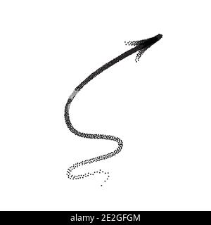 Handdrawn stipple arrow vector in sketch style isolated on white background. Arrows pencil vector illustration. Stock Vector