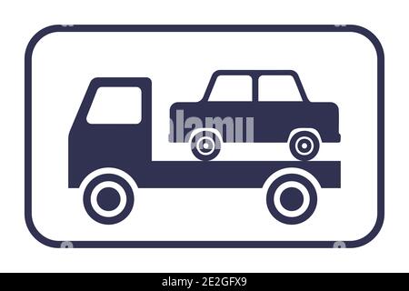 black car evacuation icon on a white background. flat vector illustration. Stock Vector