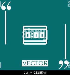 digital clock Linear icon. Editable stroke line Stock Vector
