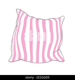 vector illustration of pillow, art, isolated, white, bed Stock Vector
