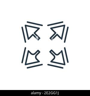 Expand outline vector icon. Thin line black expand icon, flat vector simple element illustration from editable arrows concept isolated on white backgr Stock Vector