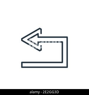Return outline vector icon. Thin line black return icon, flat vector simple element illustration from editable arrows concept isolated on white backgr Stock Vector