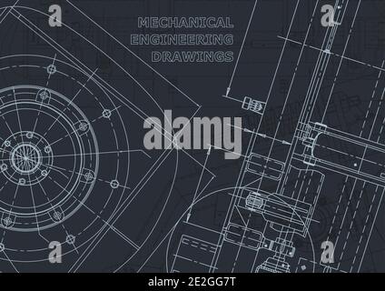 Corporate Identity. Cover, flyer, banner, background. Instrument-making drawings. Mechanical engineering drawing. Technical illustrations, backgrounds Stock Vector