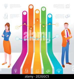Step by step infographics template Stock Vector