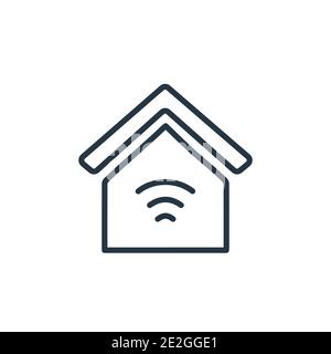 Smart home outline vector icon. Thin line black smart home icon, flat vector simple element illustration from editable artificial intelligence concept Stock Vector