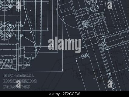 Corporate Identity. Instrument-making drawings. Mechanical engineering drawing. Technical illustration Stock Vector