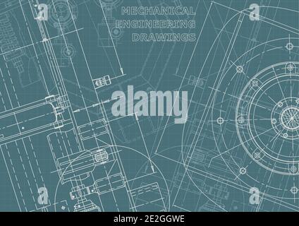 Cover. Vector engineering drawings. Mechanical instrument making. Technical. Corporate Identity Stock Vector