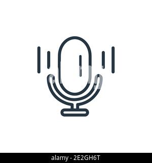 Voice recognition outline vector icon. Thin line black voice recognition icon, flat vector simple element illustration from editable artificial intell Stock Vector