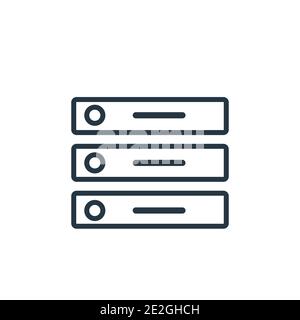 Servers outline vector icon. Thin line black servers icon, flat vector simple element illustration from editable artificial intelligence concept isola Stock Vector