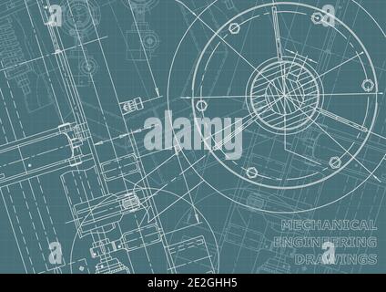 Vector banner. Engineering drawings. Mechanical instrument Corporate Identity Stock Vector