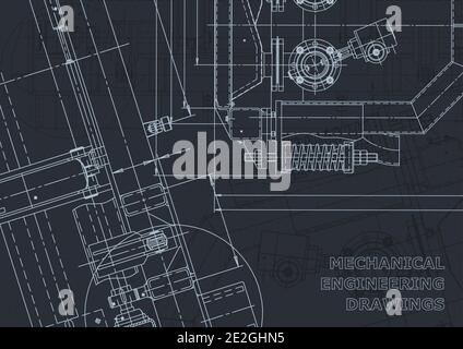Corporate Identity. Vector engineering drawings. Mechanical instrument making. Technical abstract background Stock Vector