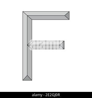 logo three dimensional letter f, vector capital first letter alphabet f logo icon design template elements Stock Vector