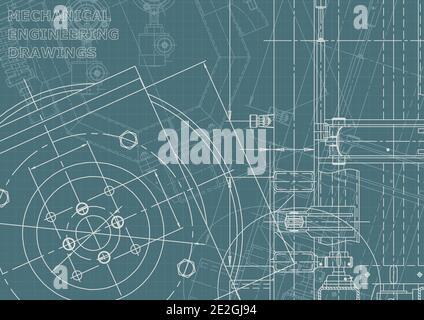 Vector engineering illustration. Computer aided design systems. Corporate Identity. Technical illustrations Stock Vector