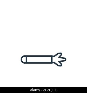 Torpedo outline vector icon. Thin line black torpedo icon, flat vector simple element illustration from editable army concept isolated on white backgr Stock Vector