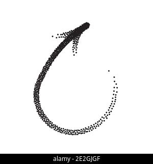 Handdrawn stipple arrow vector in sketch style isolated on white background. Arrows pencil vector illustration. Stock Vector