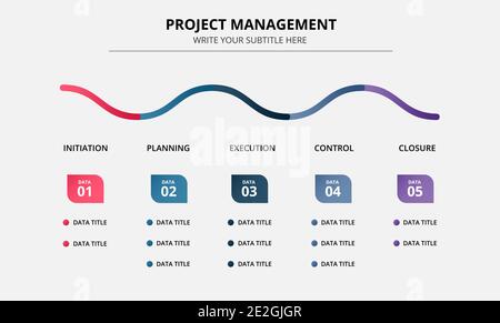 Project management infographic timeline template Stock Vector