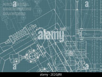 Vector engineering illustration. Mechanical. Instrument-making Corporate Identity. Computer aided design Stock Vector