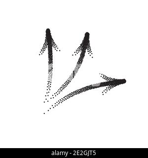 Handdrawn stipple arrow vector in sketch style isolated on white background. Arrows pencil vector illustration. Stock Vector