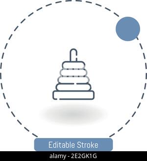 toys vector icon editable stroke outline icons for web and mobile Stock Vector