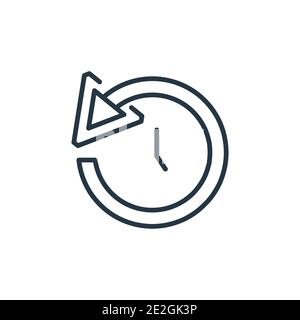 Reload time outline vector icon. Thin line black reload time icon, flat vector simple element illustration from editable arrows concept isolated on wh Stock Vector