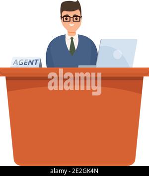 Desktop agent icon. Cartoon of desktop agent vector icon for web design isolated on white background Stock Vector