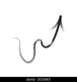 Handdrawn stipple arrow vector in sketch style isolated on white background. Arrows pencil vector illustration. Stock Vector