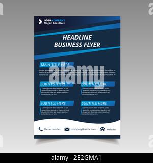 Abstract gradient blue business flyer template beautiful design Stock Vector