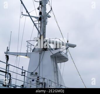 Radar and communications equipment on cruise ship Stock Photo - Alamy