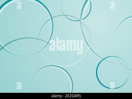 Abstract minimal geometric round circle shapes design background in blue marine Stock Vector