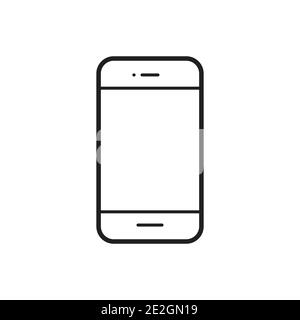 Mobile phone, cell phone outline icon vector flat style symbol for graphic design, Web site, social media, UI, mobile upp Stock Vector