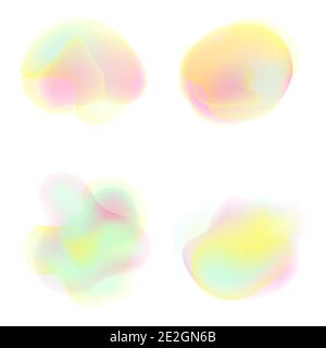 A set of gradient shapes . Colorful bright energies . Modern abstract background texture. Template for the design. Isolated objects.Vector Stock Vector