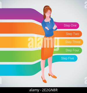 Step by step infographics template Stock Vector