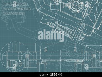 Corporate Identity. Mechanical instrument making. Technical illustration Stock Vector