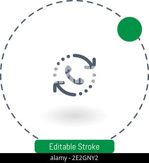 call back vector icon editable stroke outline icons for web and mobile Stock Vector